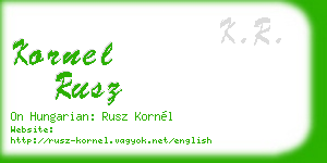 kornel rusz business card