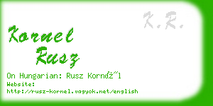 kornel rusz business card